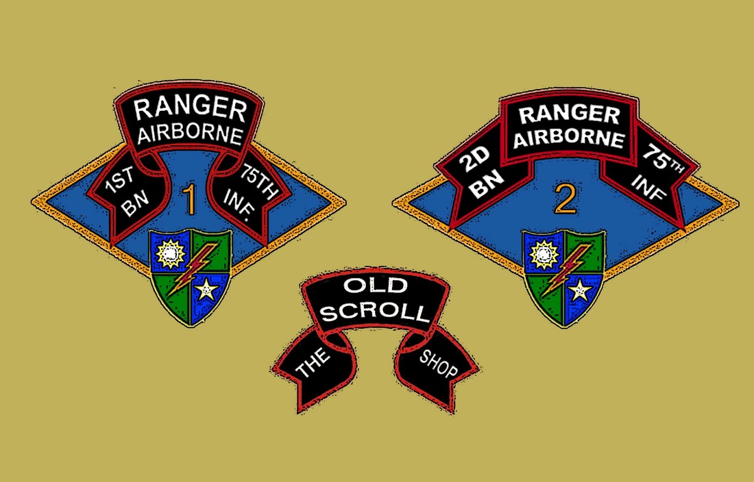 3rd Bn 75th Inf AIRBORNE RANGER Pre-Regt Error scroll patch Desert DCU B 